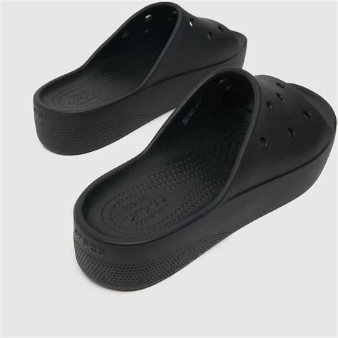 Womens Black Crocs Classic Platform Slide Sandals | schuh