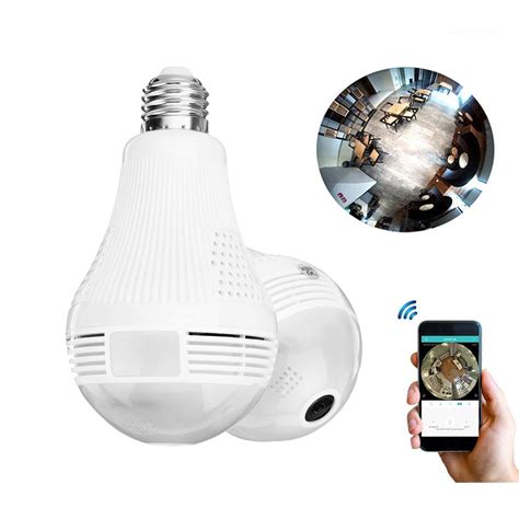 2 in 1 panoramic 1080p 200w wifi camera light bulb cameara night vision two way audio Sale ...