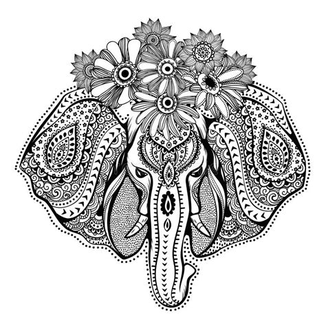 Paisley Mandala With Elephant Inside. Stock Illustration - Illustration ...