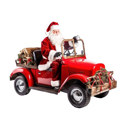 Santa Claus Riding Car, Christmas Xmas Holiday Concept, Santa Bag, Christmas Bag PNG Transparent ...