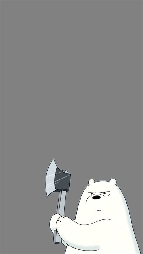 Download Ice Bear We Bare Bears Plain Aesthetic Wallpaper | Wallpapers.com