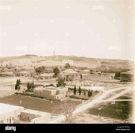 Jerusalem-- view from St. George's Cathedral. 1898, Israel Stock Photo ...