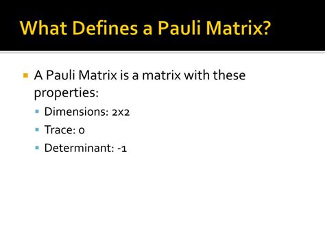 PPT - Electron Spin Statistics and Pauli Matrices PowerPoint Presentation - ID:2382388