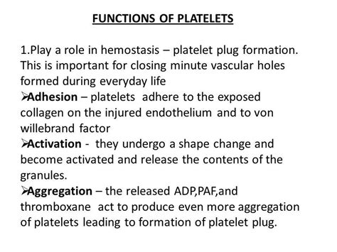 Platelet Structure And Function