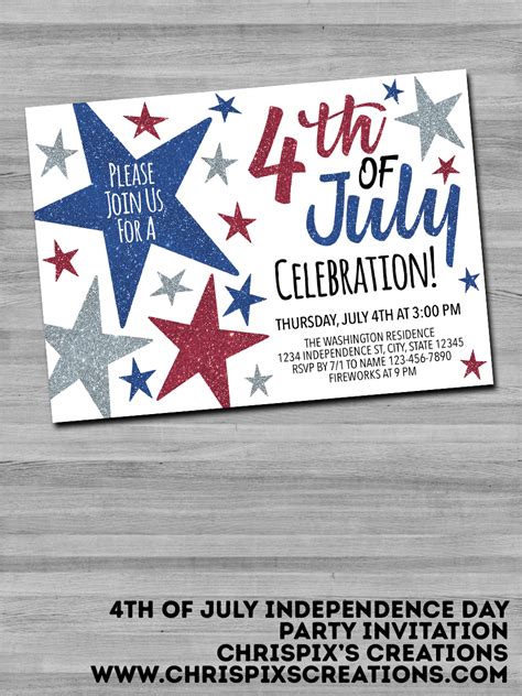 4th of July Independence Day Party Invitation