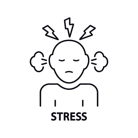 Premium Vector | Stress line icon symbol of anxiety anxiety headache anger sadness