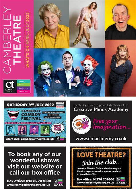 Camberley Theatre April - July 2022 Brochure by Surrey Heath - Issuu