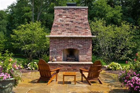 Outdoor Brick Fireplace - Landscaping Network