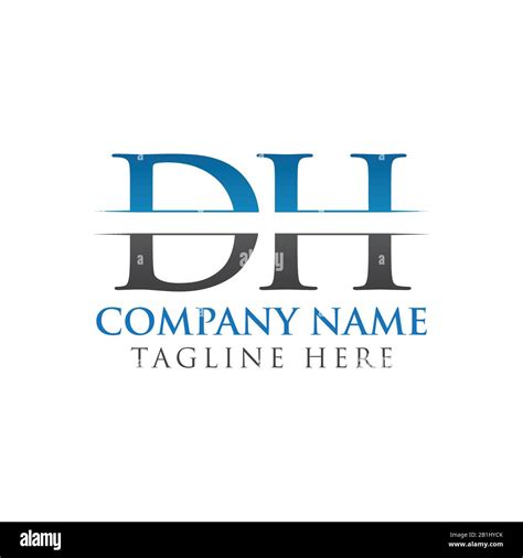 Initial DH Letter Logo Design Vector With Blue and Grey Color. DH Logo Design Stock Vector Image ...