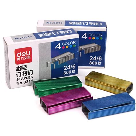 10 Box 8000,24/6 Colorful Colored Staples Stainless Steel Staples for ...