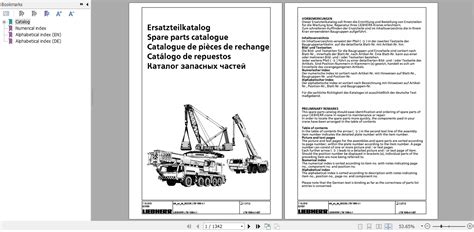 Liebherr Mobile Crane LTM1090-4.1 Spare Parts Catalogue