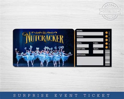 Printable Nutcracker Ballet Broadway Surprise Ticket | Etsy UK