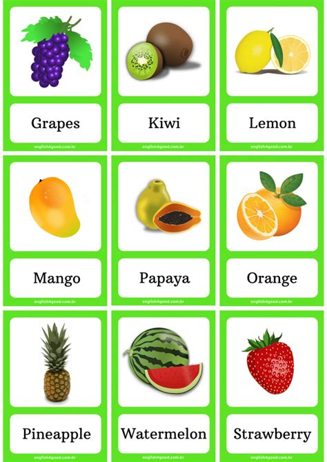 Fruits Flashcards - English4Good - Vocabulary Practice!