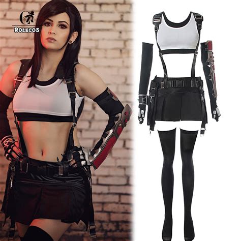 FF VII Remake FF7 Tifa Lockhart Cosplay Costume Black Game Costumes | eBay