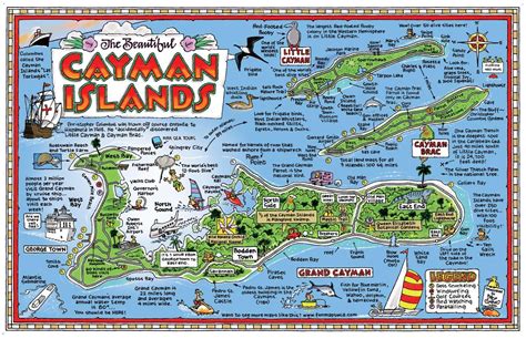 Pictorial map of the Cayman Islands | Grand cayman island, Grand cayman, Pictorial maps