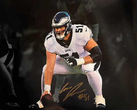 Cam Jurgens in Stance Philadelphia Eagles Autographed Blackout Football Photo | Dynasty Sports ...