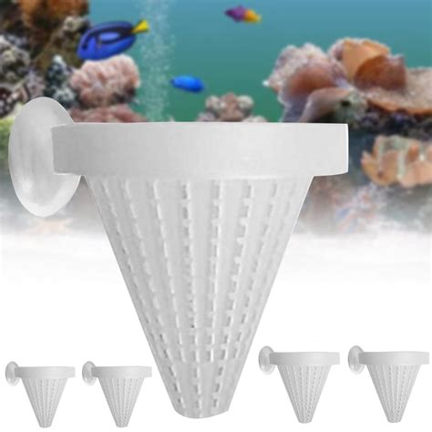 Walbest 5Pcs Aquarium Cone Feeder White Fish Tank Red Worm Feeding Cone ...