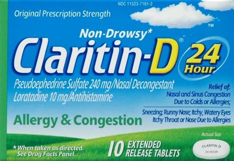 Claritin D 24 Hour Allergy and Congestion Tablets, 10 Count - Kroger