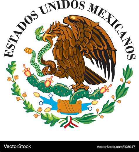 Mexican national flag symbol Royalty Free Vector Image