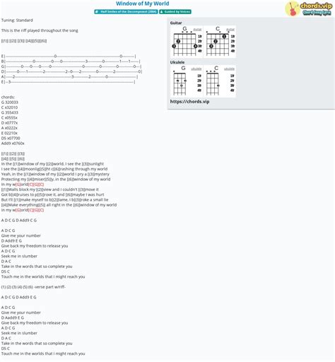 Chord: Window of My World - tab, song lyric, sheet, guitar, ukulele | chords.vip