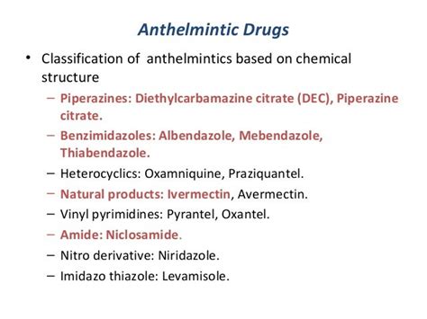 Anthelmintic drugs