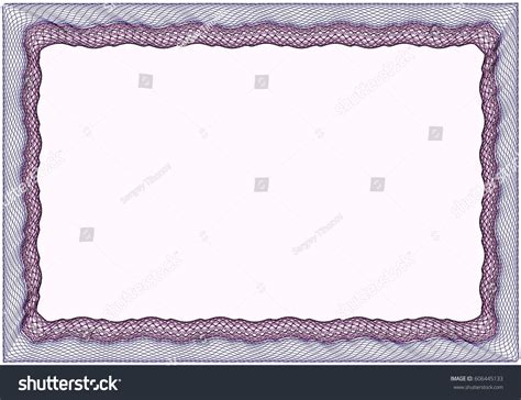 Frame Blank Template Certificate Diploma Stock Illustration 606445133 ...