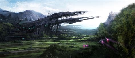 Crashed Ship by atomhawk on DeviantArt Scifi City, Spaceship Art, Forest Mountain, Fantasy ...