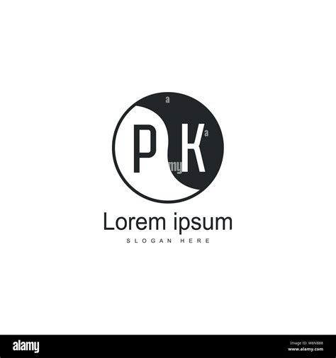 Initial PK logo template with modern frame. Minimalist PK letter logo vector illustration design ...