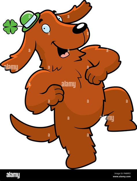 A happy cartoon Irish dog dancing and smiling Stock Vector Image & Art ...