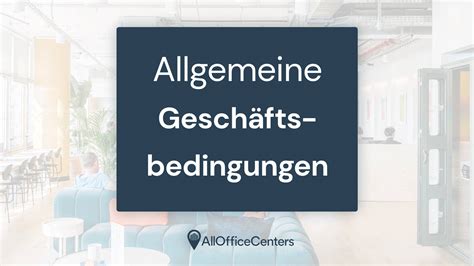 Allgemeine Geschäftsbedingungen (AGB) | AllOfficeCenters