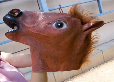 Creepy Horse Mask Head Halloween Costume Theater Prop Novelty Latex Rubber Party Masks Party ...