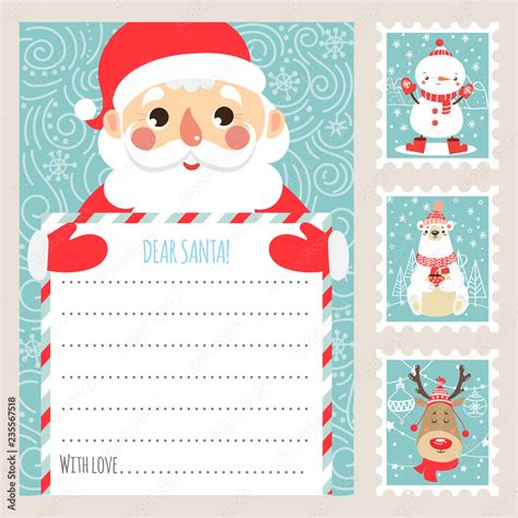 Santa Postage Stamp Printables