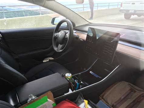 Tesla Model 3 interior photos: Autopilot stalk, steering wheel and touchscreen controls