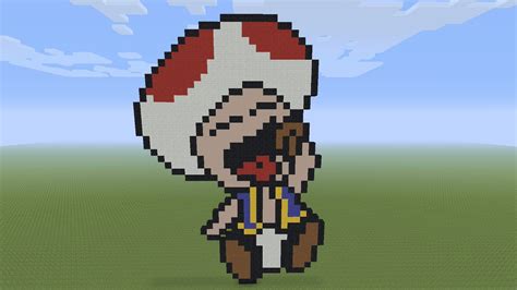 Minecraft Pixel Art - Toad Eating Mushroom - YouTube