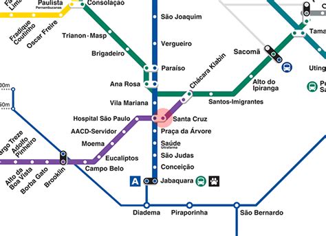 Santa Cruz station map - Sao Paulo Metro & CPTM