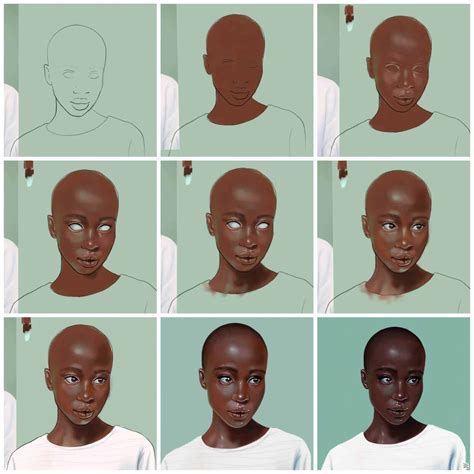 How To Paint These 21 Digital Portraits (Step-By-Step) | Digital painting techniques, Digital ...