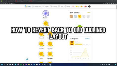 HOW TO CHANGE DUOLINGO LAYOUT BACK TO THE ORIGINAL (WORKING) - YouTube