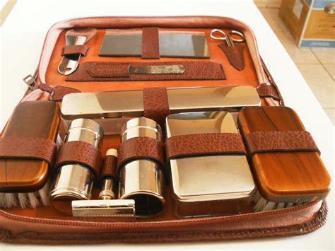 Brown Leather Men's Travel Grooming Kit Vintage by ZeeJunkHunter