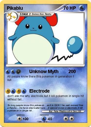 Pokémon Pikablu 6 6 - Unknow Myth 200 - My Pokemon Card