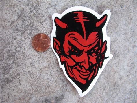 Hand made Decal sticker biker Red Devils Head Satan 666 Devil Lucifer Occult - Decals, Stickers ...