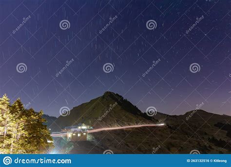 Night Starry Landscape of the Hehuanshan Mountain Stock Photo - Image ...