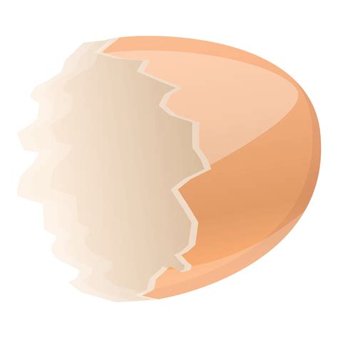 Half empty eggshell icon, cartoon style 14184748 Vector Art at Vecteezy