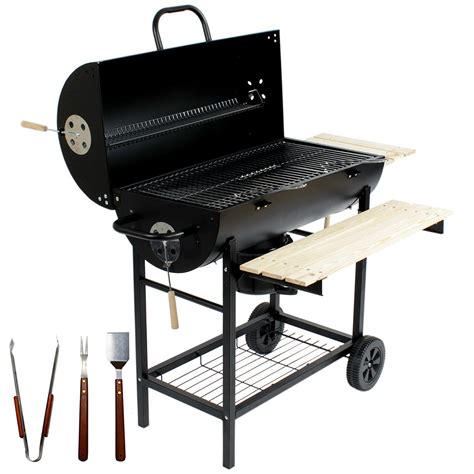 Charles Jacobs Large Charcoal Barrel BBQ with Mini Smoker And ...