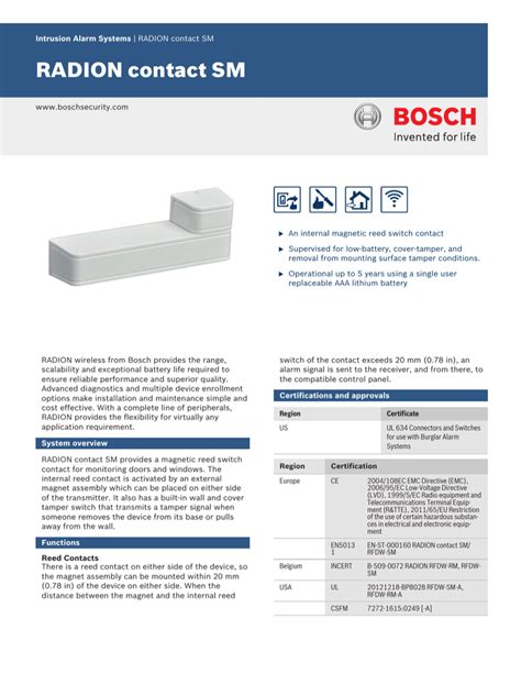 Data Sheet - Bosch Security Systems