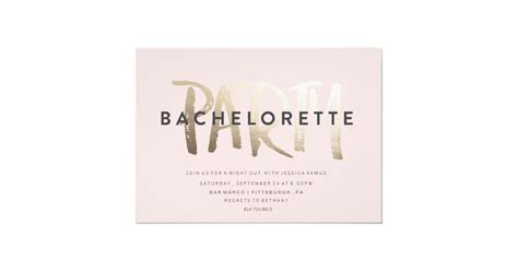 BACHELORETTE PARTY INVITATION // GOLD FOIL | Zazzle.com