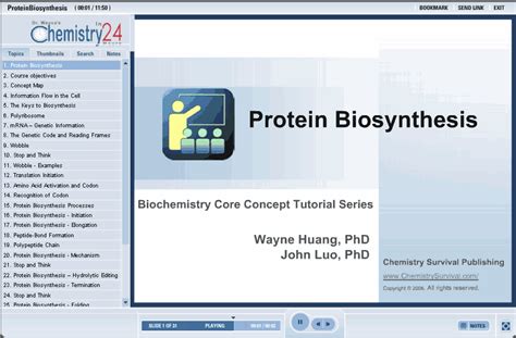 Biochemistry: Protein Biosynthesis