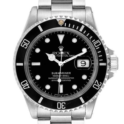 Rolex Submariner Black Dial Stainless Steel Mens Watch 16610 ...