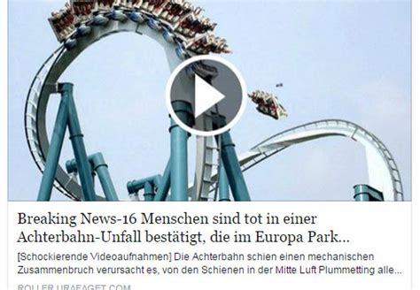 „16 Menschen bei Achterbahn-Unfall im Europa-Park gestorben“ - Vorsicht ...