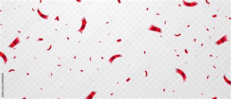 red confetti celebration background For parties and festivals on a transparent background that ...