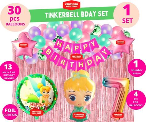 Tinkerbell Birthday Decoration Set Theme Party Needs Supplies Balloon ...